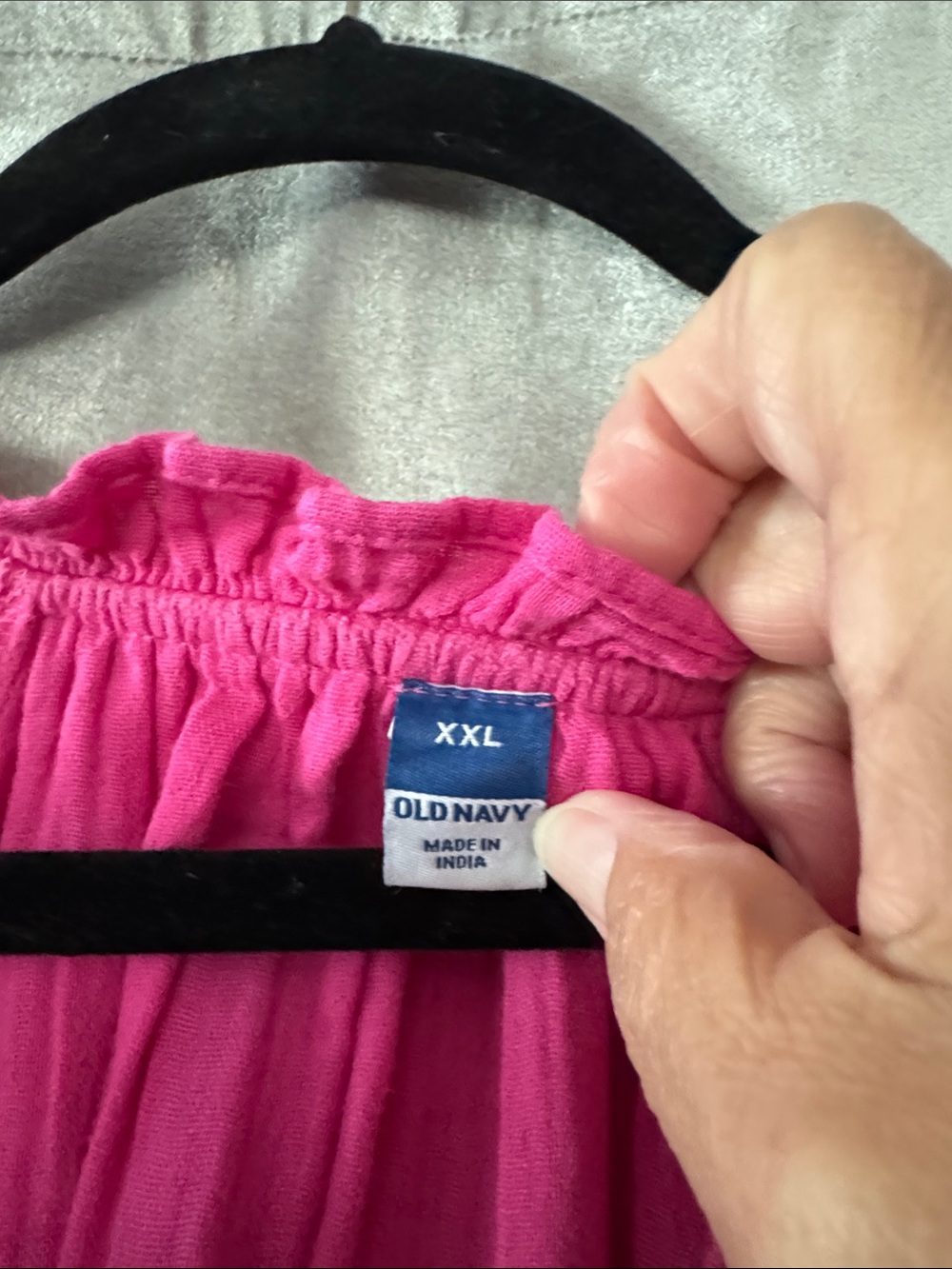 Old Navy Hot Pink V-Neck Gauze Dress - Picture 2 of 8
